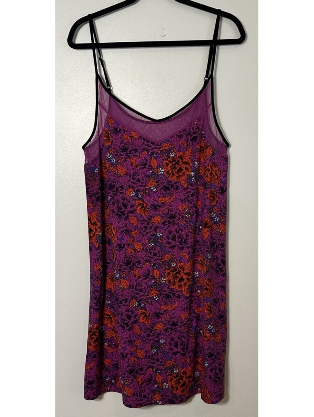 Gilligan O’Malley Purple Floral Chemise Buttery Soft Adjustable Large EUC.